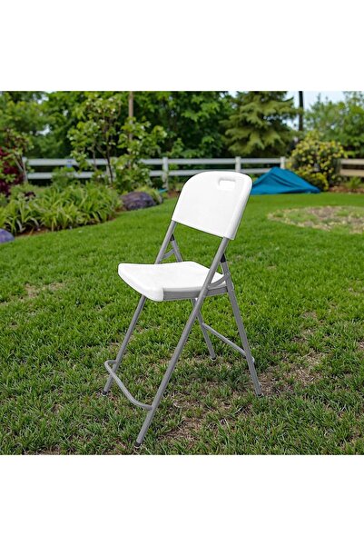 Tradeo كرسي بلاستيكي قابل للطي ومتين بإطار معدني - خفيف الوزن، محمول، وموفر ل...