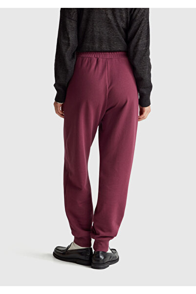 United Colors of Benetton Women's Plum 100% Cotton Cuffed Elastic Waist Regular Fit Sweatpants