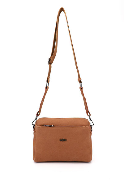 GÖNDERİ(R) Women's Tan Suede Long Strap Shoulder Bag