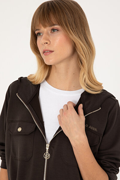 U.S. Polo Assn. Women's Dark Brown Sweatshirt 50309102-Vr084