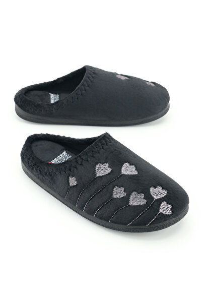 GEZER Papuci de iarnă pentru femei, din PU, cu talpă confortabilă, cu design brodat, pentru casă și grădină