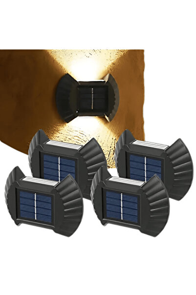 OferteTop Set of 4 Solar Wall and Fence Lights with Up-Down Lighting