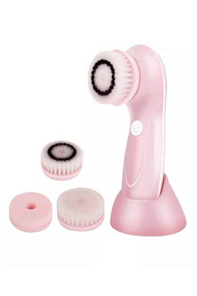 Generic USB Rechargeable 3-in-1 Electric Facial Cleanser - Pink