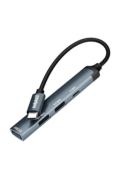 Salpido 4-in-1 USB-C Hub Adapter, 5Gbps Data Transfer Speed, Durable Aluminium Alloy, Play USB Hub
