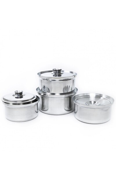 tiba 4-piece small aluminum refrigerator pot set, sizes 12/14/16/18 cm, equivalent to 0.75/1.25/1.75/2.5 liters