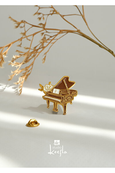 Studio Keefla Piyano Broş Keefla Metal Enamel Pin Yaka İğnesi