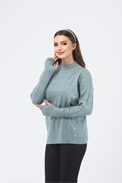 H&E LUXURY DESIGN Pulover cu model în relief pentru femei