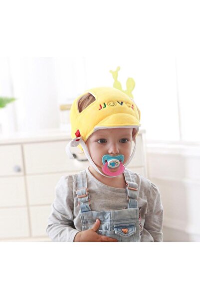 Other خوذة حماية رأس الطفل ناعمة وقابلة للتعديل وجيدة التهوية مع أحزمة، صفراء