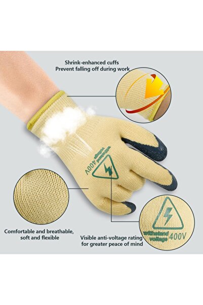 OEM 400V High Voltage Resistant Gloves Insulated Electrician Gloves，Flame Retardant Work Gloves