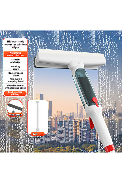 Shangxing منظف زجاج منزلي، بطول أقصى يصل إلى 1.9 متر، يوجد 5 قطع قماش بديلة