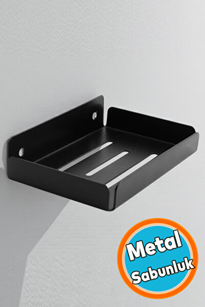 NZB Siyah Renk Metal Katı Sabunluk Kalıp Sabun Koyma Aparatı Vidalı El Sabunl...
