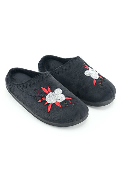 GEZER Women's Winter Pu Comfortable Sole Embroidered Design Home Garden Slippers