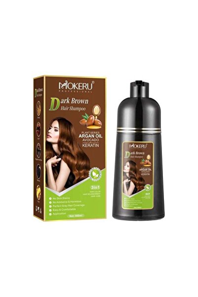 Mokeru شامبو أسود طبيعي بزيت الأرغان 100% مستخلص نباتي عضوي خالٍ من الأمونيا 500 مل