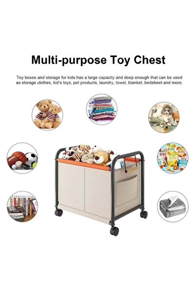 BLOOMING TIME Toy Box Storage with Wheels - Removable Portable Toy Chest for Kids