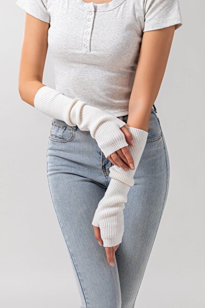 OEM Cashmere Blended Arm Warmer Winter Fingerless Gloves Knit Mitten Gloves Wrist Warmer with Thumb Hole