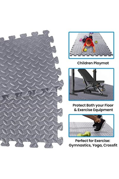 Generic 6-Pack EVA Foam Mats 30 x 30cm Interlocking Puzzle Mats Gym Exercise Mat Tiles Yoga Floor Padding