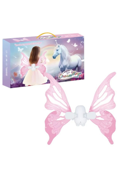 Toybox Electric Fairy Wings for Girls, Light Up Moving Butterfly Wings with LED Lights and Music,Toy for Ki