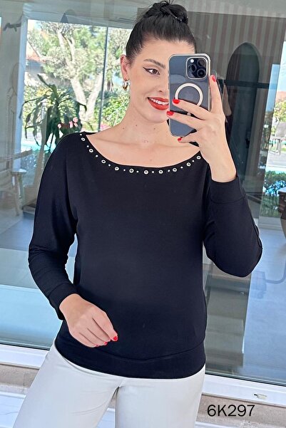 İnce Topuk Bird-Eyed Modal Fabric Sweatshirt 6K297