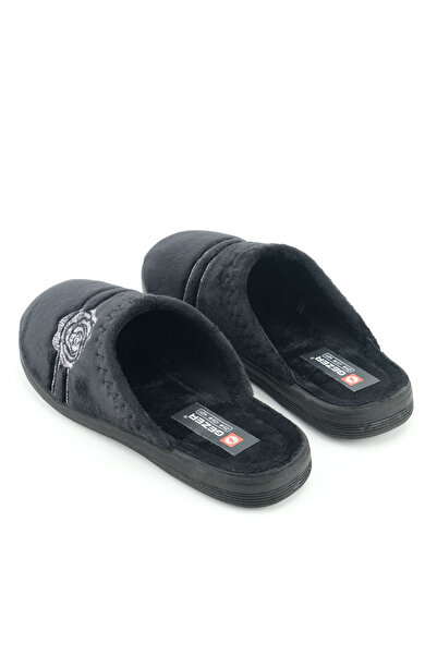 GEZER Women's Winter Pu Comfortable Sole Embroidered Design Home Garden Slippers