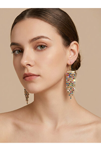 Cash Trade Vintage Earrings with Waterway Stripe Shining Colorful Zircon Stone