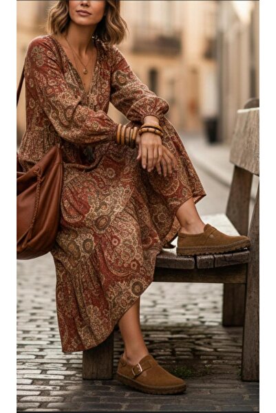 TTopuk Pansy Taba Süet Kadın Loafer Ayakkabı