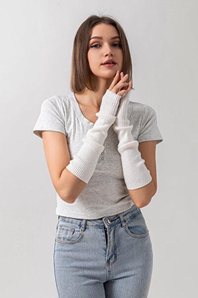 OEM Cashmere Blended Arm Warmer Winter Fingerless Gloves Knit Mitten Gloves Wrist Warmer with Thumb Hole