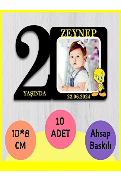 wonderlike 2 Yaş Bebek Doğum Günü Magneti 10 Adet