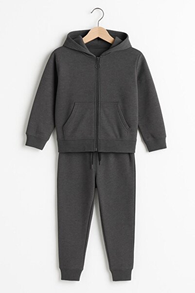 RAPAPA Boy's Transitional Smoked Hooded Tracksuit Set – Zippered Top & Elastic Bottom 1811