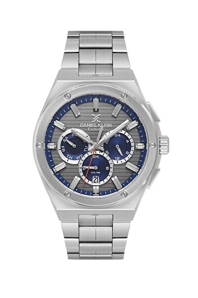 Daniel Klein Functional Grey-Blue Men's Metal Cord Wristwatch