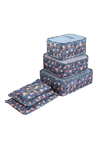 JAPP 6-In-1 Laundry Pouch Cosmetics Makeup Bags Blue