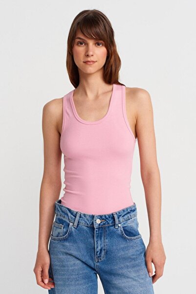 Nazen Giyim Thick Strapped Pink Women's Tank Top 31805-2Y5