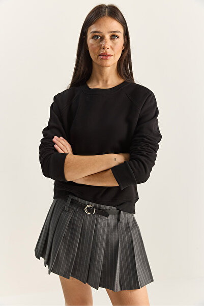 Bianco Lucci Women's Raglan Sleeve Oversized Sweatshirt 60283859