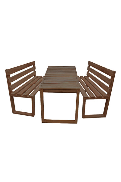 DEKORELA AHŞAP BANK VE MASA TAKIMI