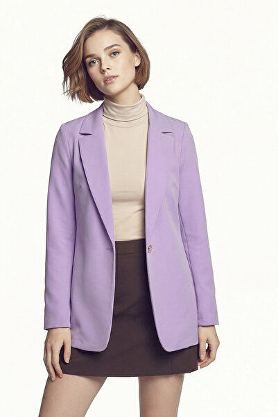 armonika Women's Lilac Single Button Jacket Arm-20K001020