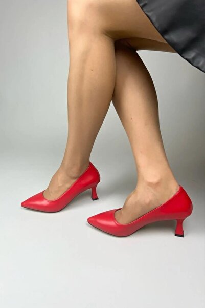 asmi shoes Women's Sity Red Skin 6 cm Thin Heeled Stiletto