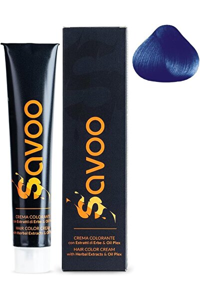 SAVOO Hair Color Cream #B Blue - Permanent Hair Dye, 100ml