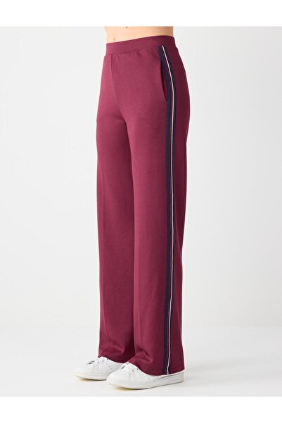 Jimmy Key Πλεκτό παντελόνι μοντέρνο σε μπορντό χρώμα με κανονική μέση και κανονικό πόδι