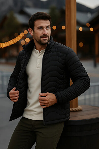 comstar Men's Trend Premium Black Puffer Jacket