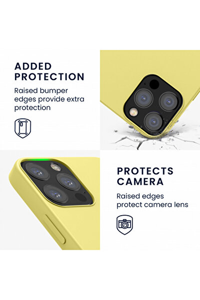 KWmobile Case for Apple iPhone 12 / iPhone 12 Pro, Silicone, Yellow, 52641.49