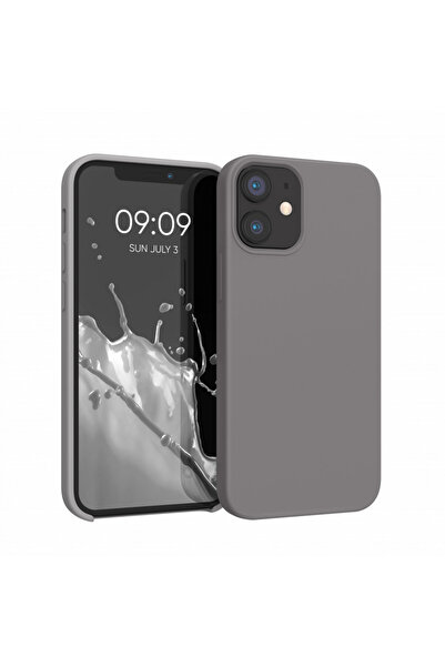 KWmobile Case for Apple iPhone 12 Mini, Silicone, Gray, 52640.155