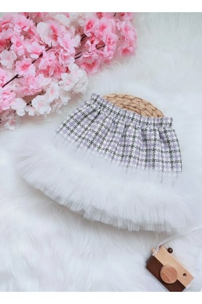 bright moon Girl's Tulle Pencil Skirt