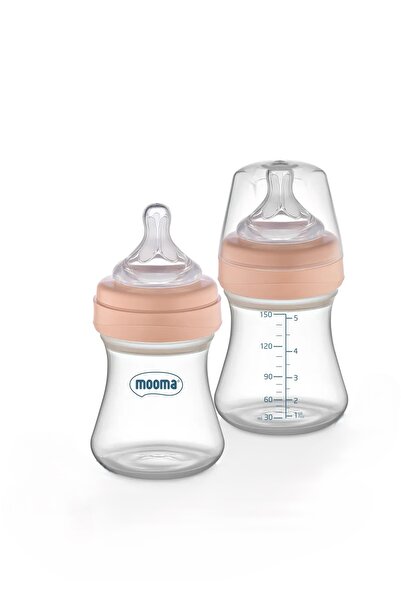 MOOMA KİNDY ANTİKOLİK BİBERON 150 ML 0-6 AY YAVAŞ AKIŞ GÜL KURUSU