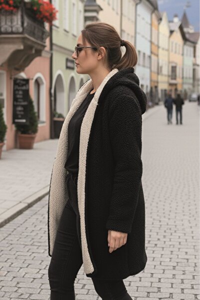 Barbora Kadın Peluş Tüylü Ceket Çift Taraflı Kışlık