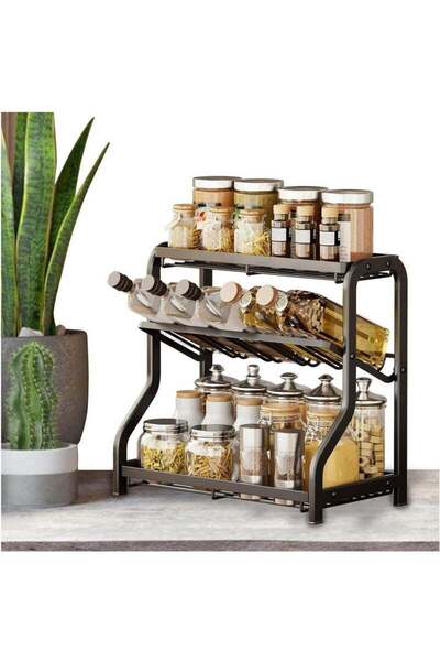 Arabest منظم رفوف - منظم مطبخ متعدد الوظائف من الفولاذ الكربوني | محمل قوي مضاد للانزلاق