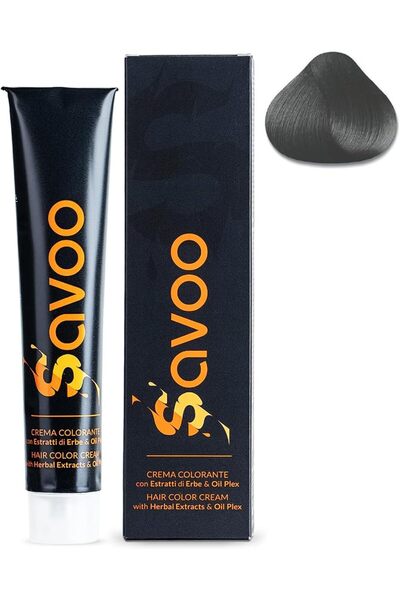 SAVOO Hair Color Cream #A Ash – Permanent Hair Dye, 100ml, Smoky Ash