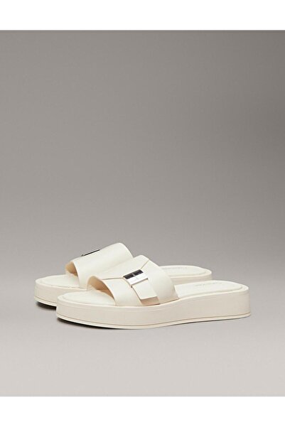Calvin Klein Leather Platform Sliders