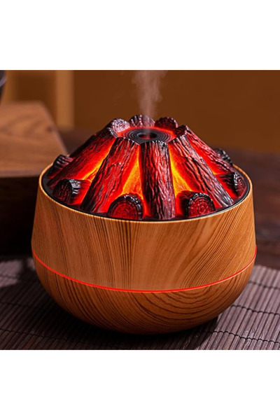 OEMG Umidificator si Difuzor Aromaterapie, 200ML, Model Carbune Aprins, Cablu USB