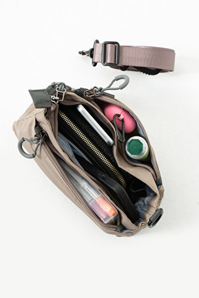 Sanmorris Women's 3 Compartment Parachute Fabric Adjustable Crossbody Bag