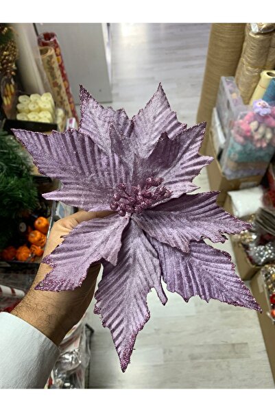 Rengarenk tuhafiye ve hobi زينة شجرة عيد الميلاد على شكل زهرة البونسياتا الكبيرة