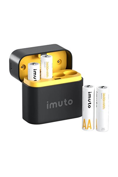 IMUTO 3600mWh AA Şarj Edilebilir Lityum Pil Seti (4’lü) Hızlı Şarj Cihazı